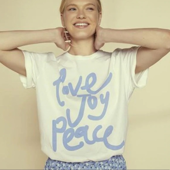 People Tree Tops - NWT People Tree Peace Love Joy Tee